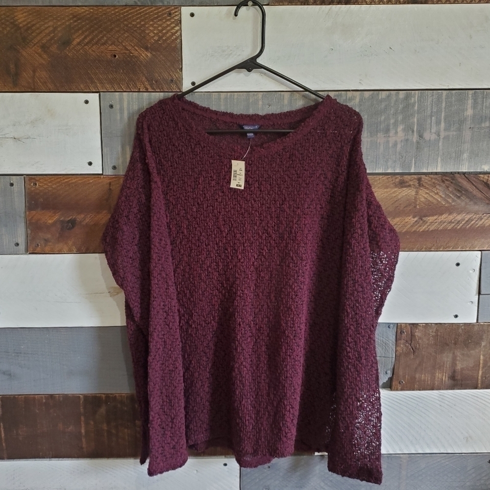 NWT Aeropostale Maroon Black Sweater Women's XL